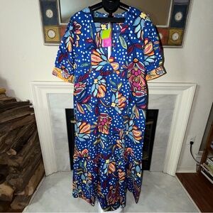 NWT Tabitha Brown For Target Bright Blue Floral Dress